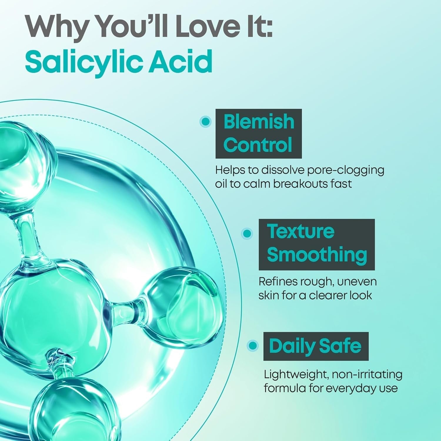 nineless salicylic acid serum molecule-clear 30ml |ناين ليس سالساليك أسد سيروم ٣٠ مل