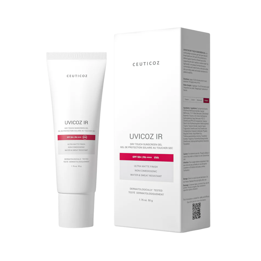CEUTICOZ Uvicoz IR Dry Touch Sunscreen sPF50+ - 50g | سيوتيكوز يوفيكوز IR واقي شمسي بملمس جاف SPF50+ – 50 غرام