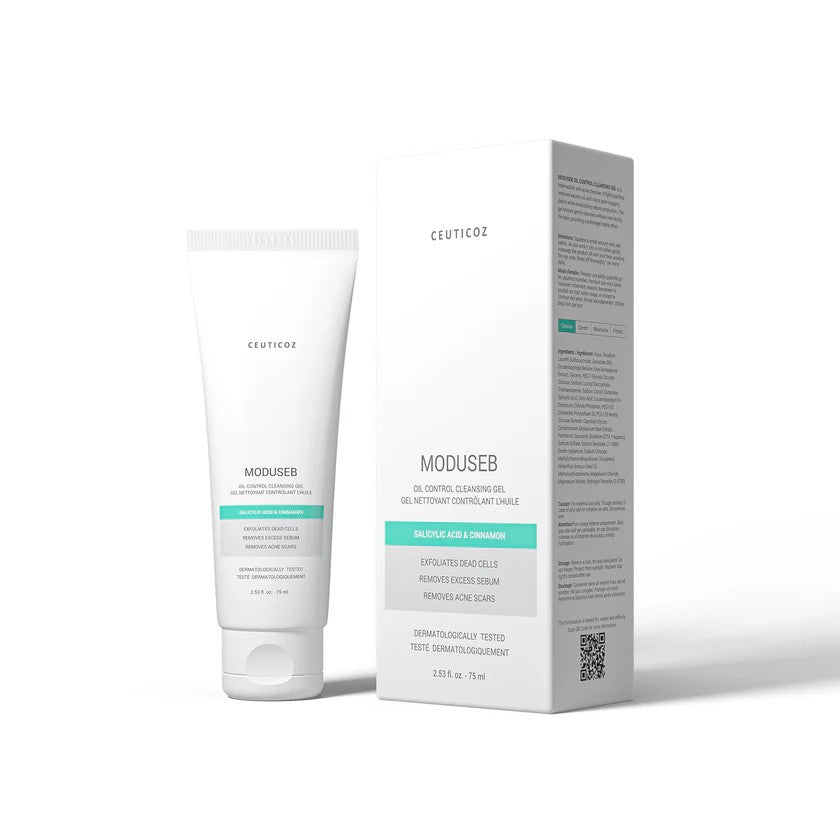 CEUTICOZ Moduseb Oil Control Cleansing Gel – ٧٥ml | سيوتيكوز جل منظف للتحكم في الزيت من مودوسيب – ٧٥مل