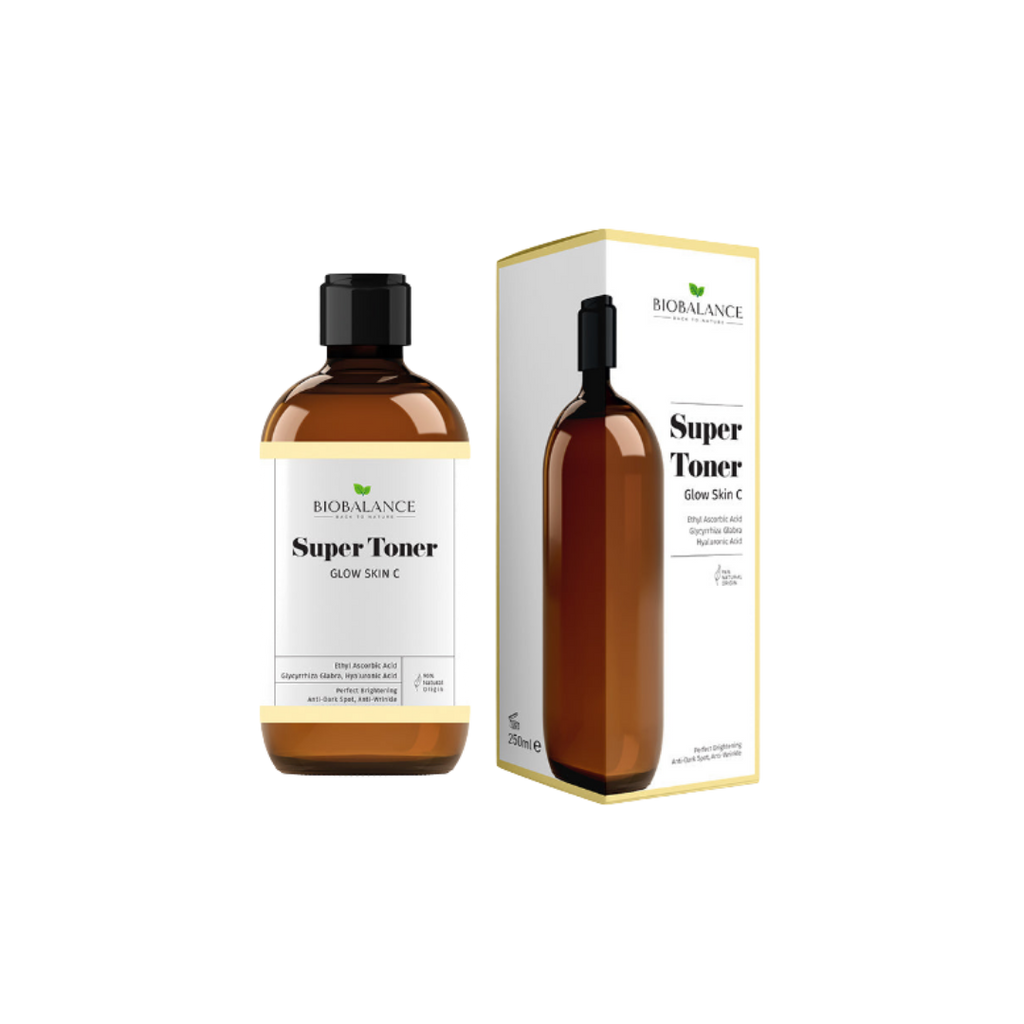 Bio Balance Super Toner Glow Skin C Anti-Wrinkle and Illuminator Against Pigmentation Spots, for All Skin Types - 250ml | بايو بالانس سوبر تونر فيتامين سي مضاد للتصبغات و التجاعيد - 250 مل