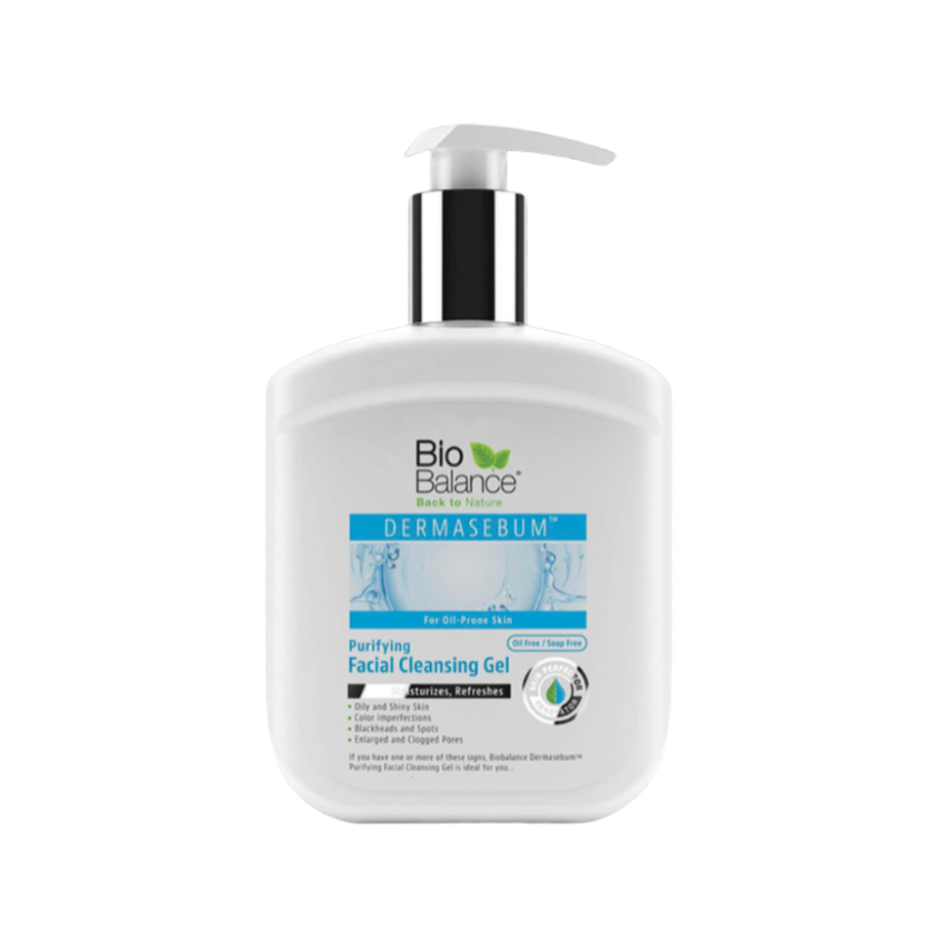 Bio Balance Dermasebum Facial Cleansing Gel - 250ml | بايو بالانس غسول للبشرة الدهنية والمختلطه مضاد للحبوب والمسام - 250 مل
