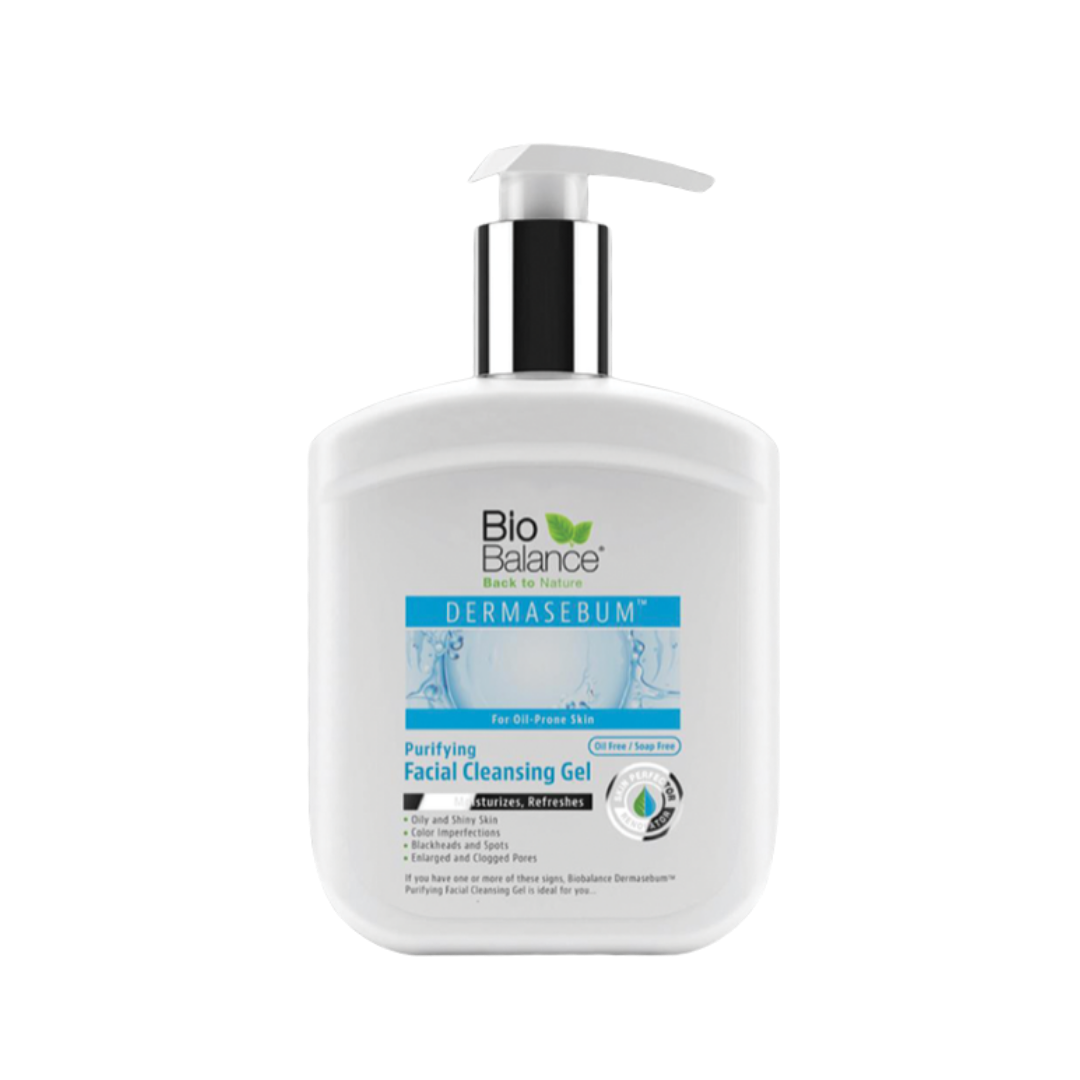 Bio Balance Dermasebum Facial Cleansing Gel - 250ml | بايو بالانس غسول للبشرة الدهنية والمختلطه مضاد للحبوب والمسام - 250 مل