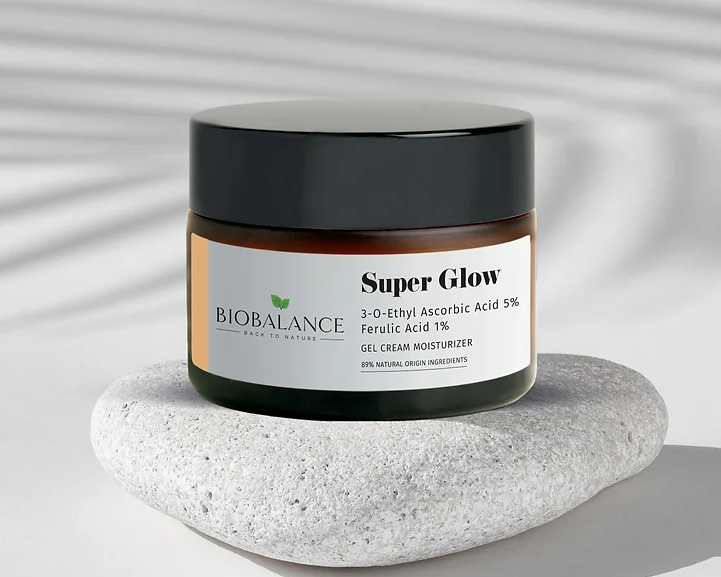Bio Balance Super Glow Brightening cream-gel with Ascorbic Acid 5% + Ferulic Acid 1% - 50ml | بايو بالانس كريم التفتيح و النضارة مع فيتامين سي - 50 مل