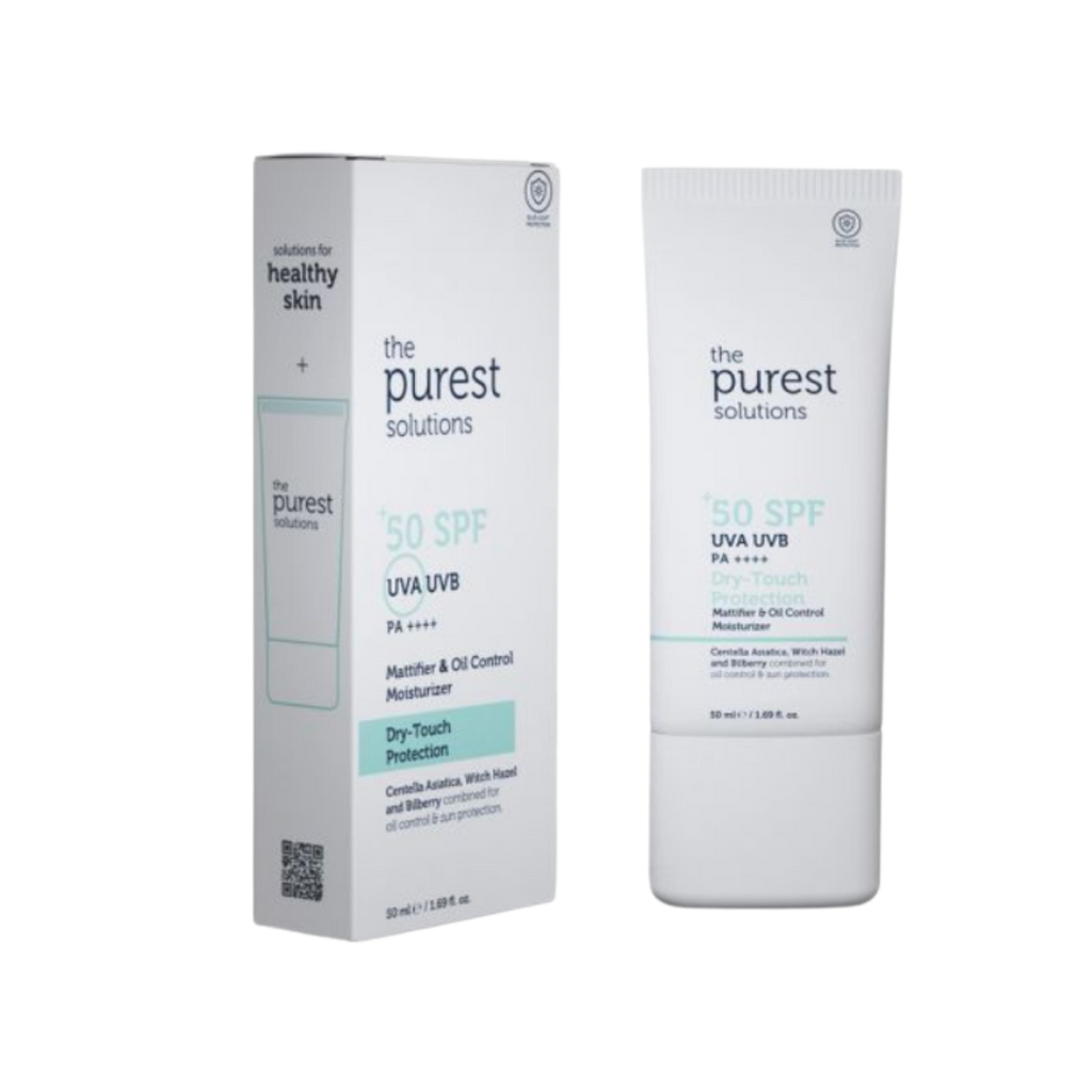 The purest Solutions SPF 50 Dry Touch Protection - 50 ml | ذا بيوريست واقي شمسي دراي توتش بعامل حماية 50 ٪؜ - 50 مل