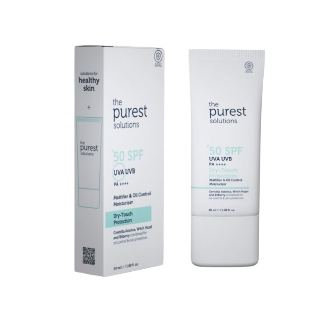 The purest Solutions SPF 50 Dry Touch Protection - 50 ml | ذا بيوريست واقي شمسي دراي توتش بعامل حماية 50 ٪؜ - 50 مل