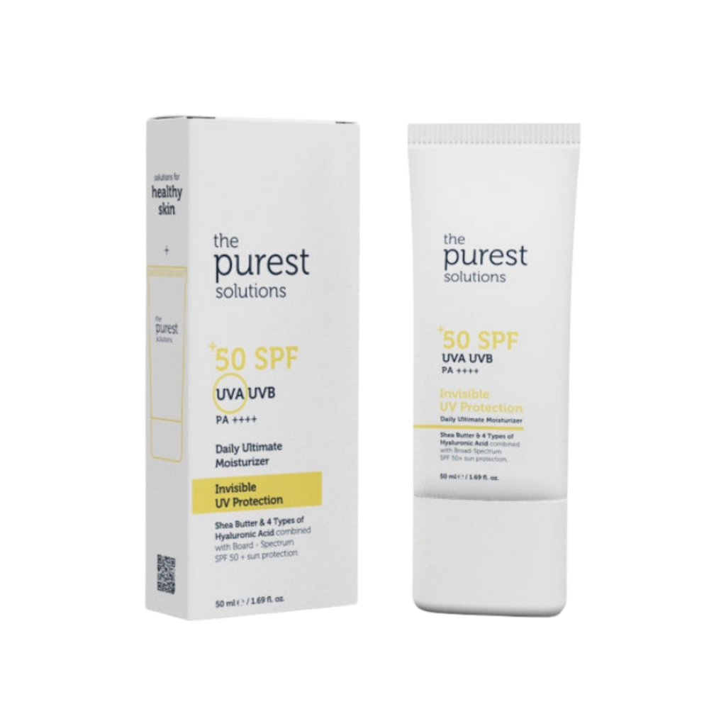 The Purest Daily Ultimate Moisturizer Solutions Invisible UV Protection Sunscreen - 50ml | ذا بيورسيت واقي شمسي و مرطب 50 مل