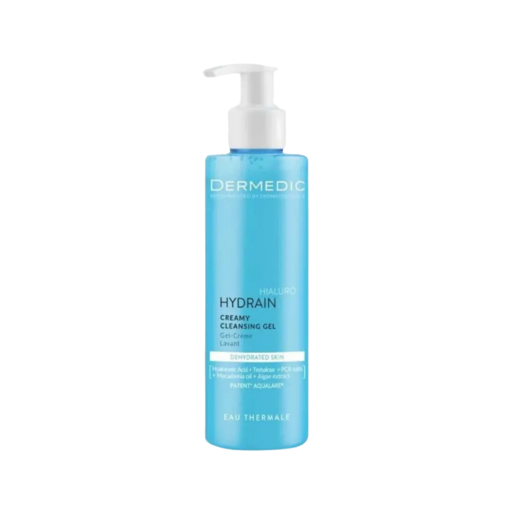 DERMEDIC Hydrain Hialuro Creamy Cleansing Gel - 200ml | ديرمديك غسول جل للبشرة الجافة و الحساسة - 200 مل