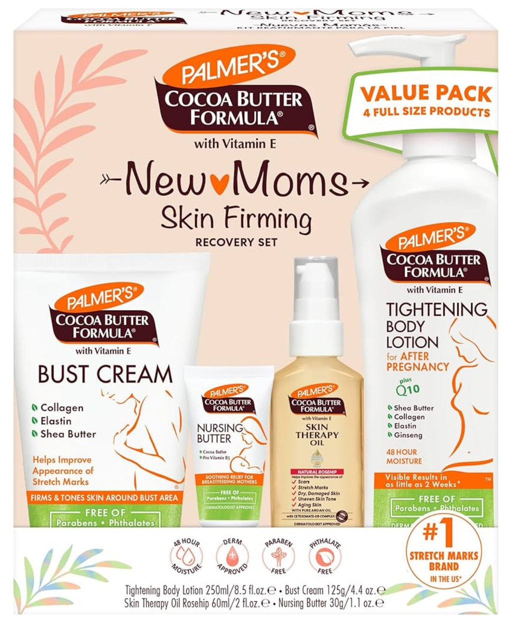 PALMER S’ COCOA BUTTER FORMULA NEW MOMS SKIN FIRMING RECOVERY SET بكج الامهات للعناية بالجسم بعد الولادة