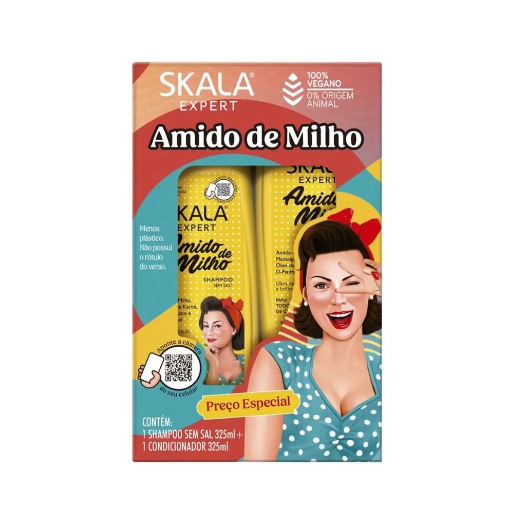 SKALA Amido De Milho Shampoo And Contioner Kit 325 ml - 325ml | سكالا مجموعة العناية بالشعر شامبو وبلسم - 325 مل