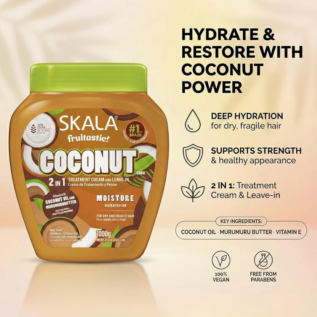 SKALA Fruitastic Coconut 2 in 1 Treatment Cream and Leave-in 1000g سكالا ليف ان معالج للشعر برائحة جوز الهند