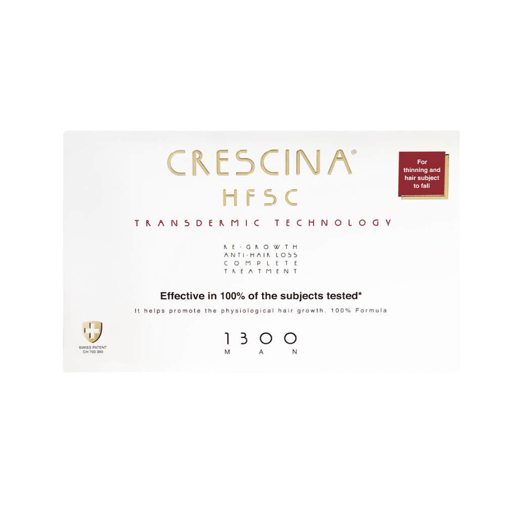 CRESCINA Transdermic HFSC Complete Treatment 1300 Men - 3.5ml 10+10 | كريشنا امبولات علاج تساقط الشعر عند الرجال 1300 - 3.5 مل 20 أمبولة