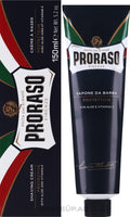 كريم الحلاقة بروراسو (Proraso) من "الخط الأزرق"، وهو مخصص للحماية والترطيب بفضل تركيبته الغنية بالصبار وفيتامين