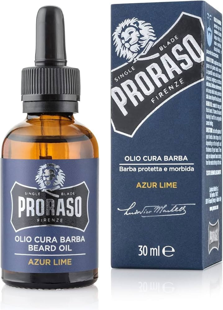 هو زيت اللحية "أزور لايم" (Azur Lime) من العلامة التجارية الإيطالية الشهيرة بروراسو (Proraso
