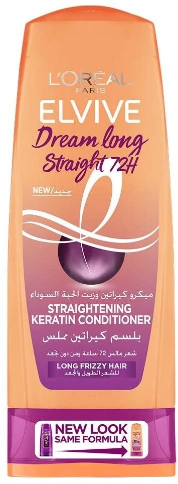 هو بلسم لوريال باريس إلفيف دريم لونج ستريت (L'Oreal Paris Elvive Dream Long Straight)، وهو مصمم خصيصاً للعناية بالشعر الطويل والمجعد أو المتطاير.