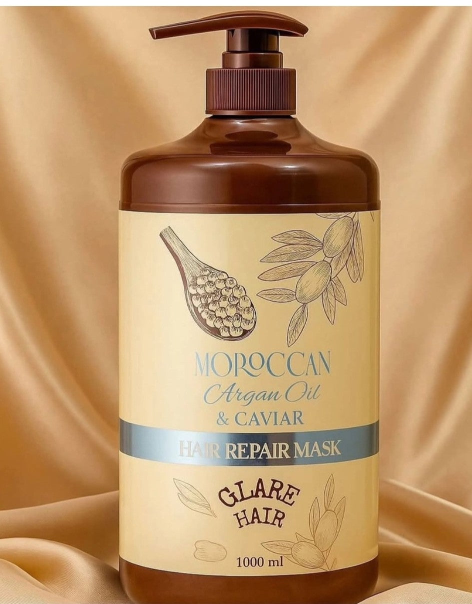 ماسك إصلاح الشعر (Glare Hair Repair Mask)، وهو معالج فرنسي "بارد" للشعر يحتوي على زيت الأركان المغربي وخلاصة الكافيار