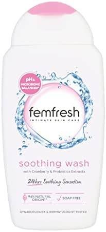 غسول فيم فريش الملطف (Femfresh Soothing Wash) المخصص للعناية بالمنطقة الحساسة.