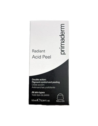 Primaderm Radiant Acid Peel، وهو مصحح مكثف للتصبغات الجلدية الموضعية يعتمد على مفعول مزدوج يجمع بين التقشير والتحكم في البقع