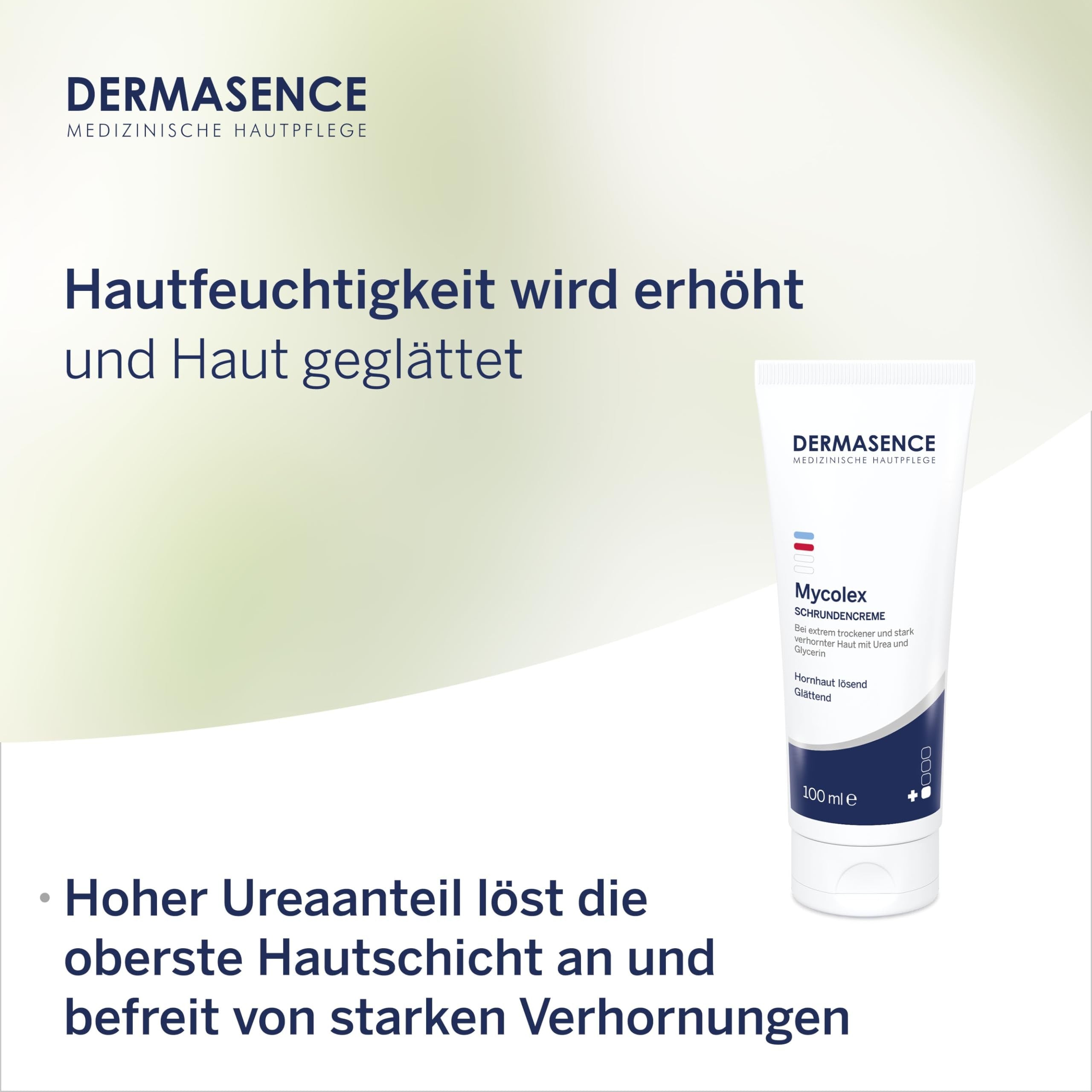 كريم Dermasence Mycolex Cracked Skin Cream، وهو منتج مخصص للعناية المكثفة بمناطق الجلد شديدة الجفاف والمتصلبة، خاصة في منطقة القدمين. Amazon.deAmazon.de +1