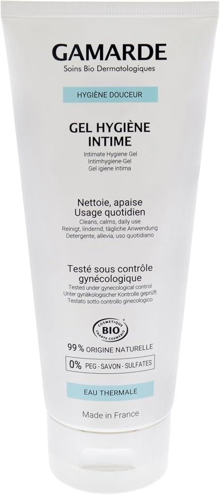 Gamarde جل النظافة الحميمة (Gamarde Intimate Hygiene Gel)، وهو منظف لطيف مصمم للعناية اليومية بالمناطق الحساسة،