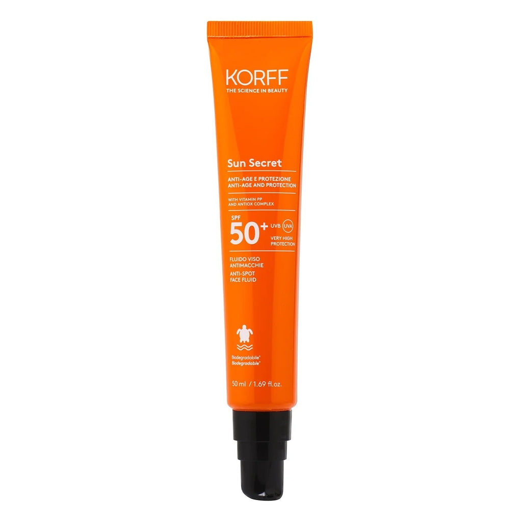 KORFF Sun Secret Anti-Age Fluido Viso - 50ml | كورف كريم واقي شمسي سائل - 50 مل