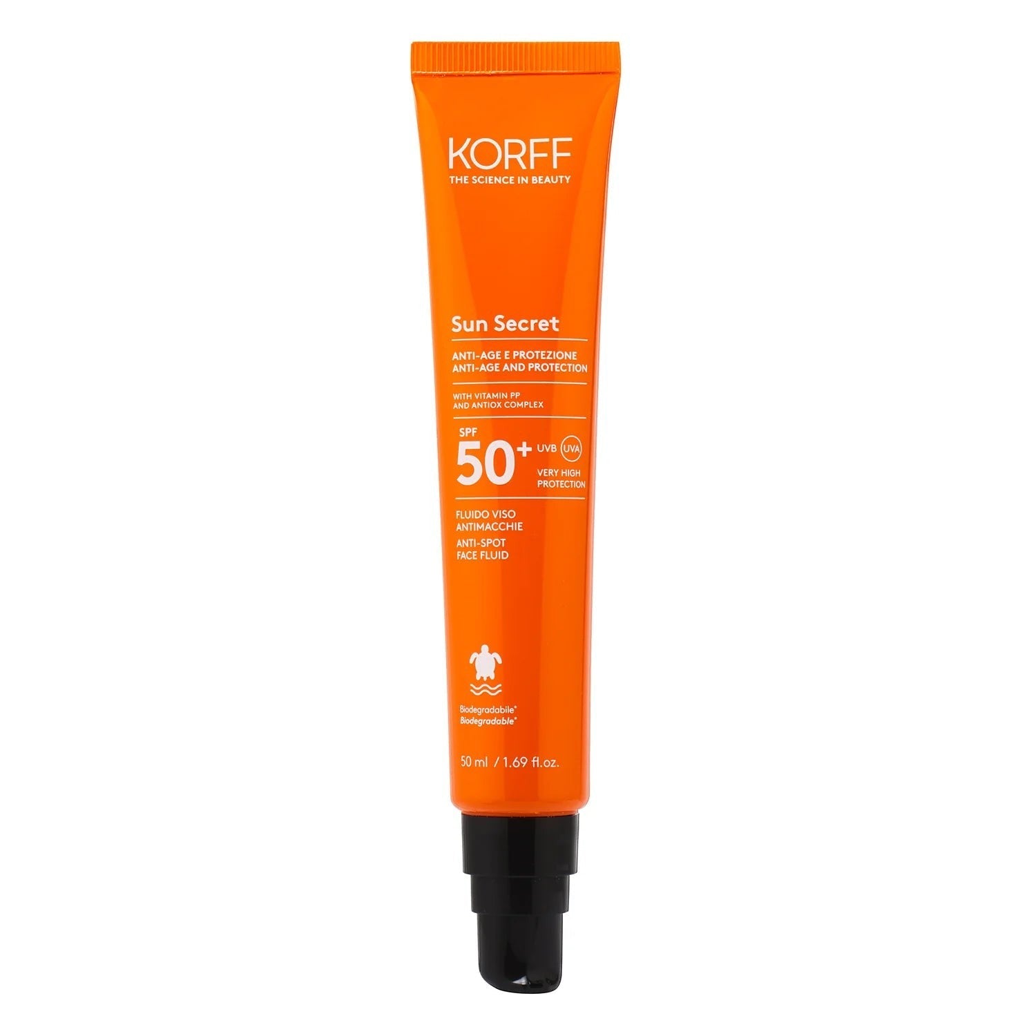 KORFF Sun Secret Anti-Age Fluido Viso - 50ml | كورف كريم واقي شمسي سائل - 50 مل
