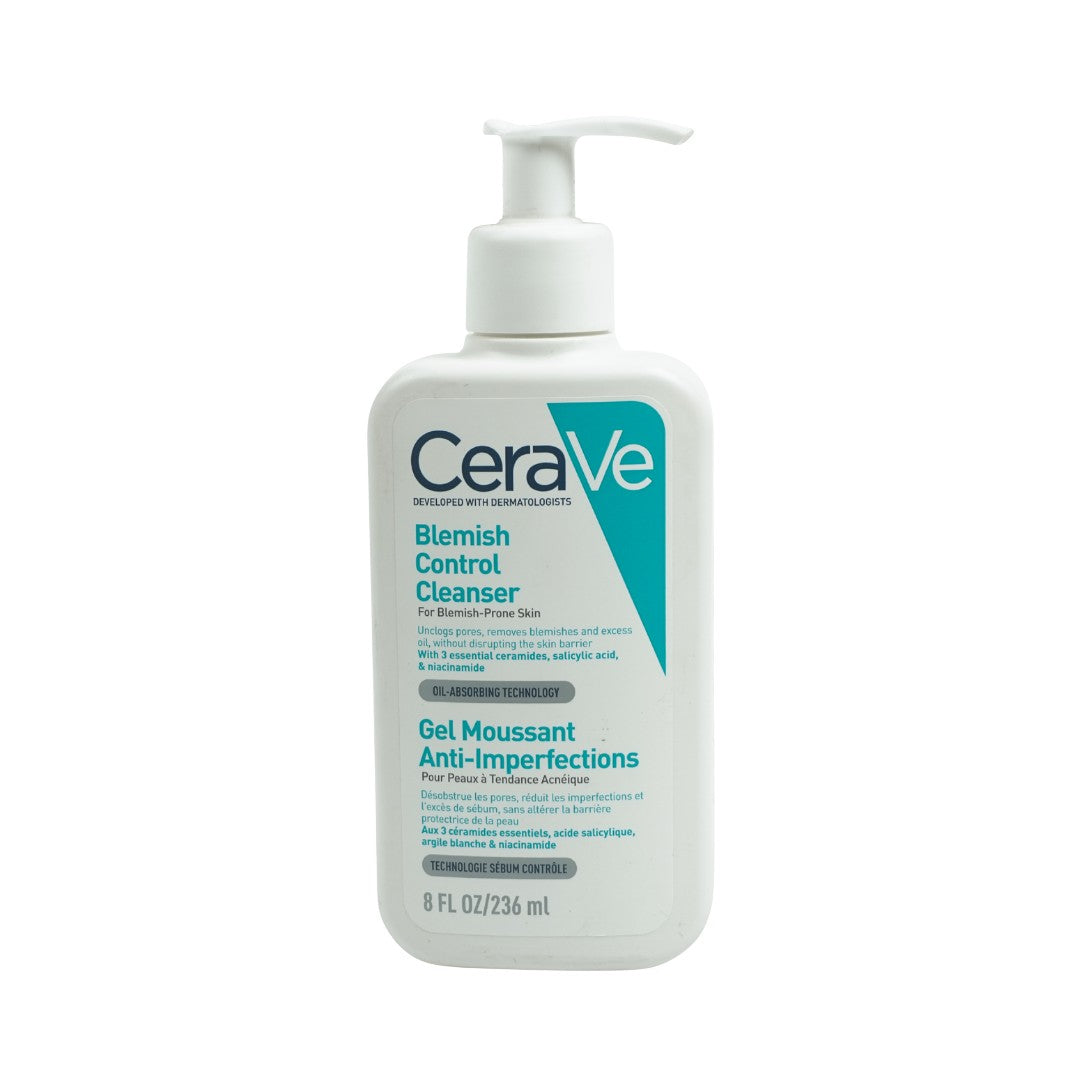 CeraVe Blemish Control Cleanser Face Wash For Acne & Blemish Prone Skin with 2% Salicylic Acid, Niacinamide and Ceramides -236ml | سيرافي غسول لحب الشباب - 236 مل