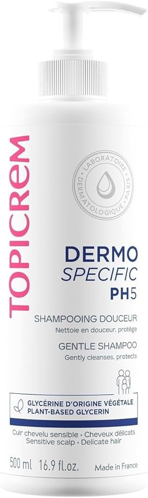 شامبو توبيكريم ديرمو سبيسيفيك pH5 اللطيف (Topicrem Dermo Specific PH5 Gentle Shampoo) بحجم 500 مل.