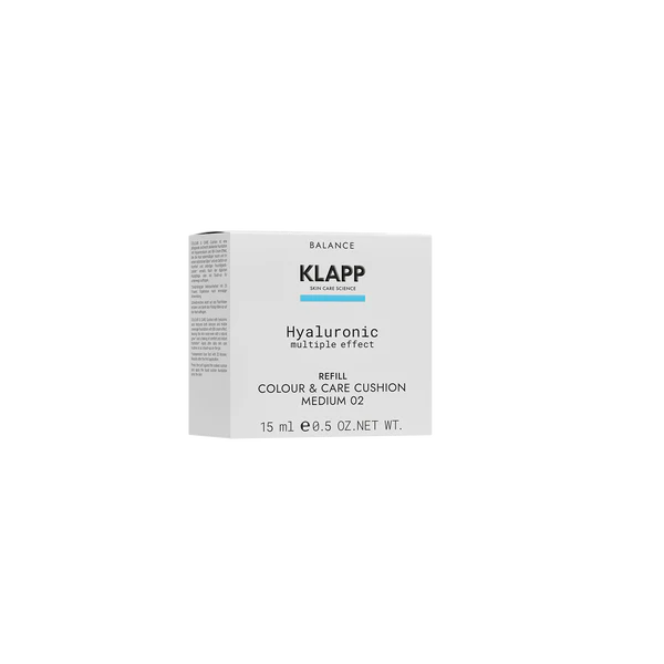 Klapp Hyaluronic Color & Care Cushion Foundation- Medium ٠٢- ١٥g | كلاب كريم أساس كوشن بالترطيب الهيالوروني – ميديم ٠٢ – ١٥ غرام
