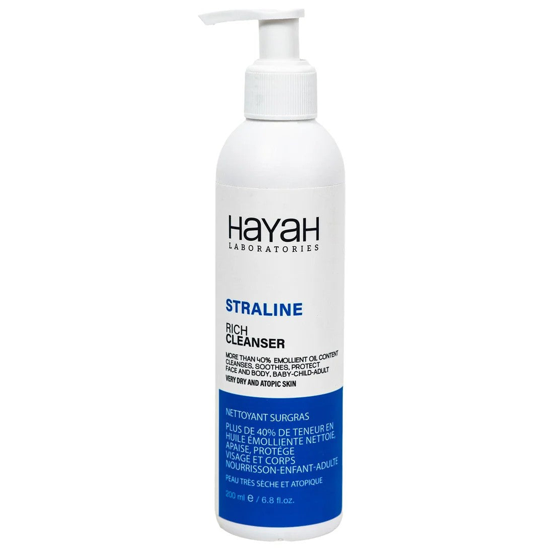 Hayah STRALINE Rich Cleanser Face & Body ٢٠٠ ml | حياة غسول سترالاين الغني للوجه والجسم ٢٠٠ مل