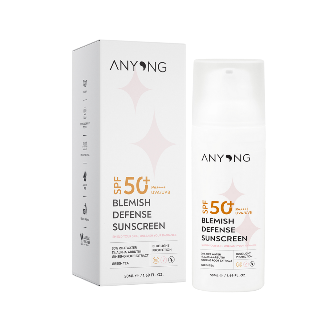 ANYONG Spf 50+ Blemish Defense Sunscreen - 50ml | انيونغ واقي شمسي للبشرة المعرضة للحبوب والتصبغات - 50 مل