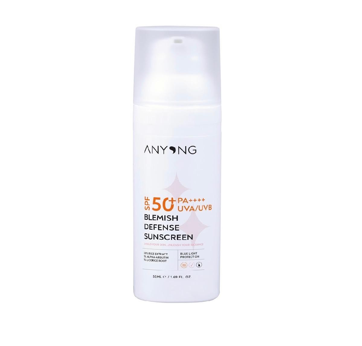 ANYONG Spf 50+ Blemish Defense Sunscreen - 50ml | انيونغ واقي شمسي للبشرة المعرضة للحبوب والتصبغات - 50 مل