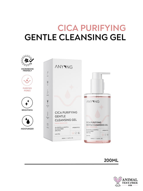 Anyong Cica Purifying Gentle Cleansing Gel - 200ml | جل أنيونغ سيكا المنقّي واللطيف لتنظيف البشرة – 200 مل
