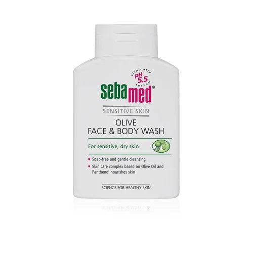 Sebamed Olive Face & Body Wash - 200 ml | سيباميد غسول للوجه والجسم للبشرة الجافة والحساسة - 200 مل