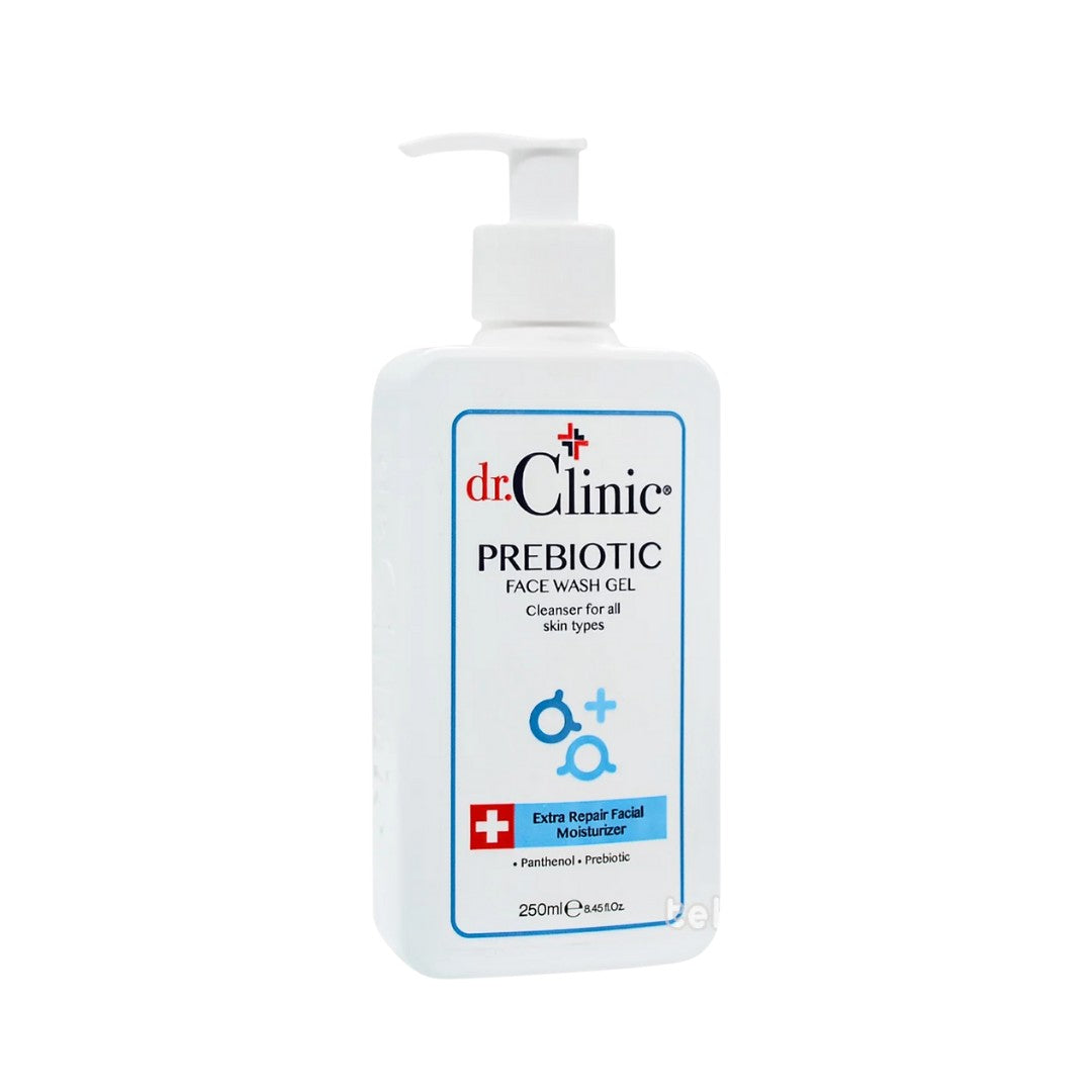 dr.Clinic Prebiotic Face Wash Gel Cleanser For All Skin Types - 250ml| دكتور كلينك غسول الوجه بريبيوتيك لجميع أنواع البشرة - 250 مل