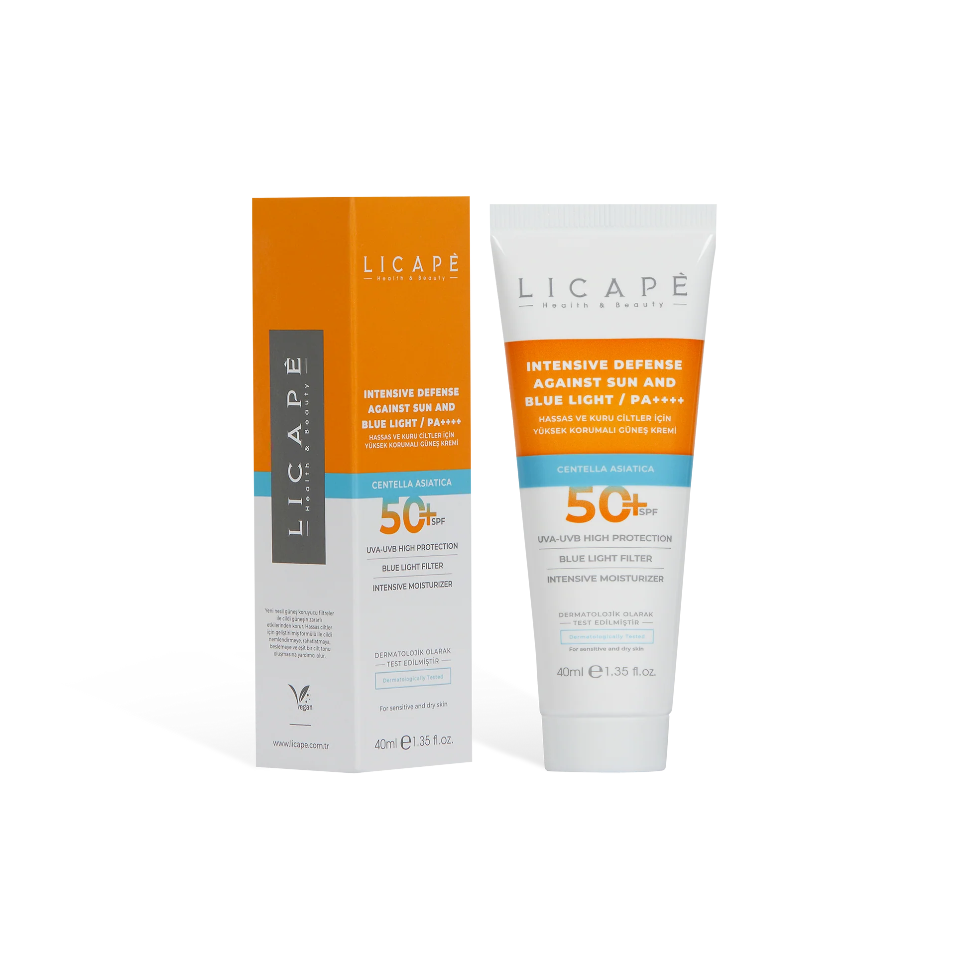 Licape Intensive Defense Against Sun And Blue Light 50+ Spf - 40ml | ليكابي كريم حماية مكثفة من الشمس والضوء الأزرق SPF 50+ – 40 مل