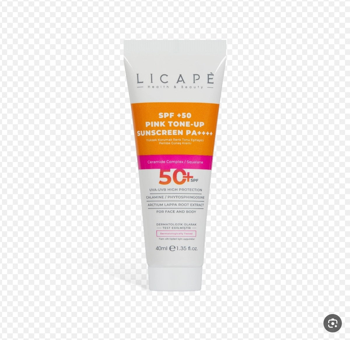هو كريم واقي شمس وردي موحد للون البشرة (Pink Tone-Up Sunscreen) من ماركة Licape