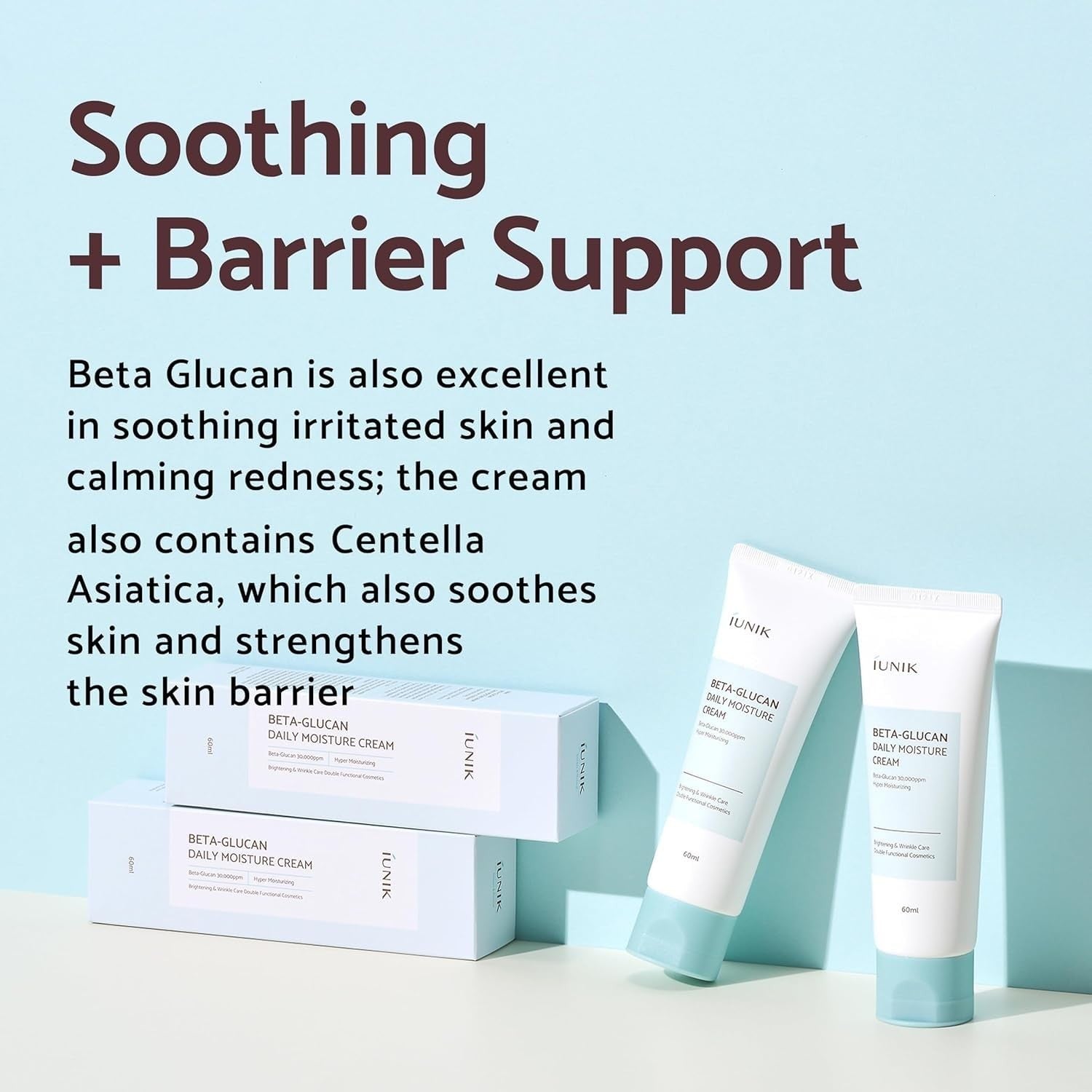 IUNIK Beta-Glucan Daily Moisture Cream - 60ml | ايونيك مرطب بيتا غلوكان يومي للوجه - 60 مل