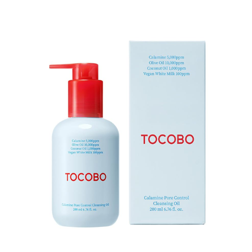 تنظيف البشرة Tocobo Calamine Pore Control Cleansing Oil/غسول زيتي بالكالامين للسيطرة على المسام من ماركة Tocobo، بحجم 200 مل.