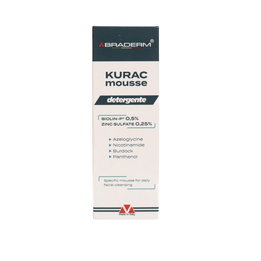 BRADERM Kurac Mousse Detergente - 100ml | براديرم موس رغوي منظف للبشرة- 100مل