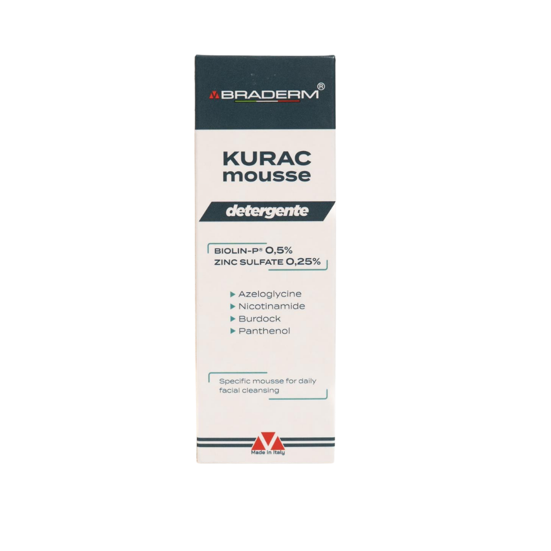 BRADERM Kurac Mousse Detergente - 100ml | براديرم موس رغوي منظف للبشرة- 100مل