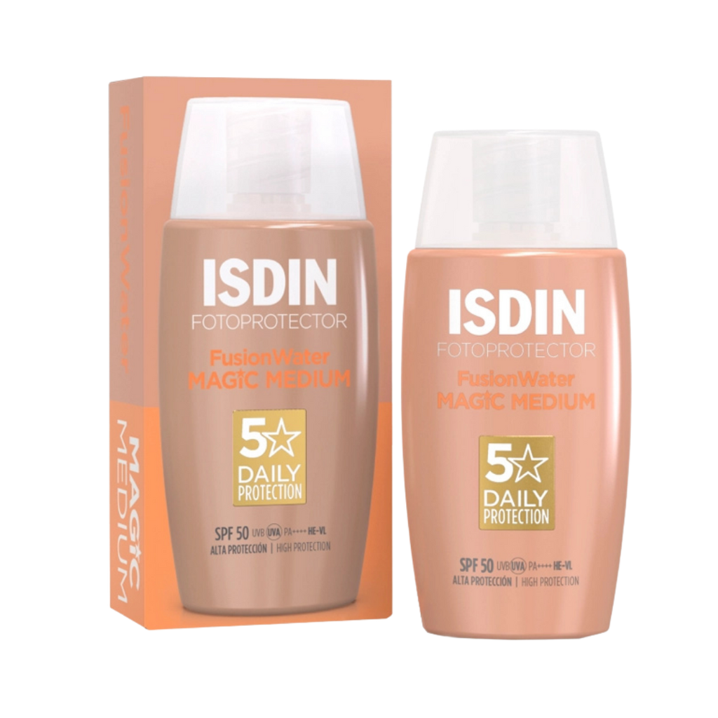 ISDIN Fotoprotector FusionWater Magic Medium SPF50 - 50ml | ازدن واقي شمسي مع لون موحد– 50 مل