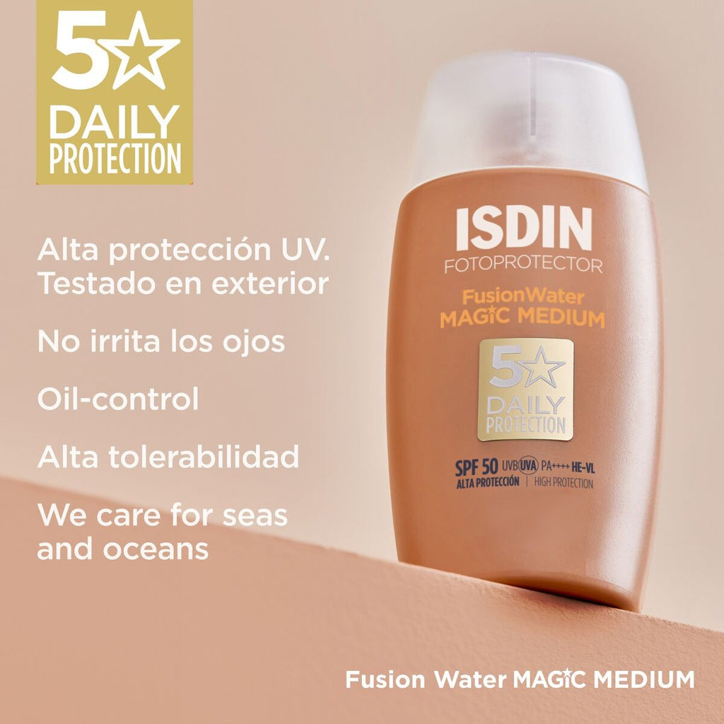 ISDIN Fotoprotector FusionWater Magic Medium SPF50 - 50ml | ازدن واقي شمسي مع لون موحد– 50 مل
