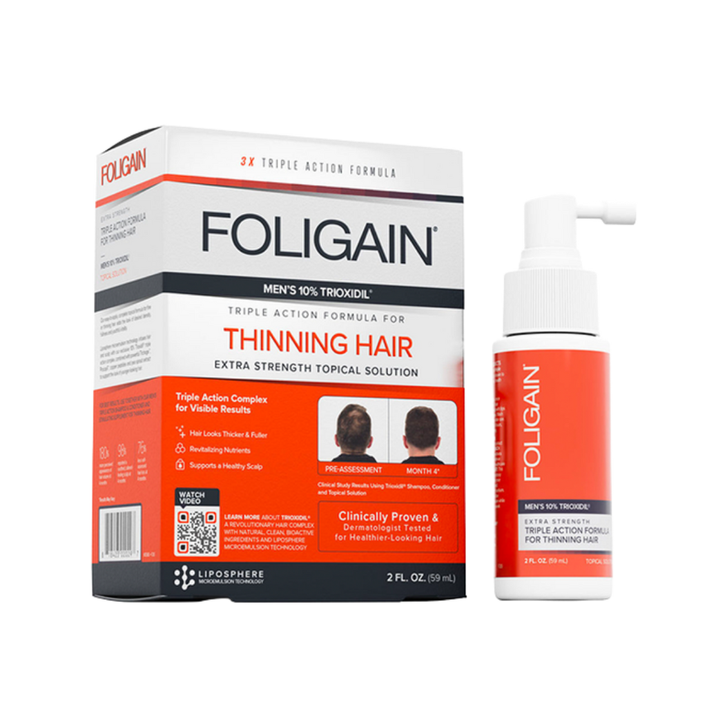 Foligain Triple Action Formula Topical Solution For Men's Thinning Hair - 59ml | فوليجين محلول موضعي لعلاج الصلع عند الرجال - 59 مل