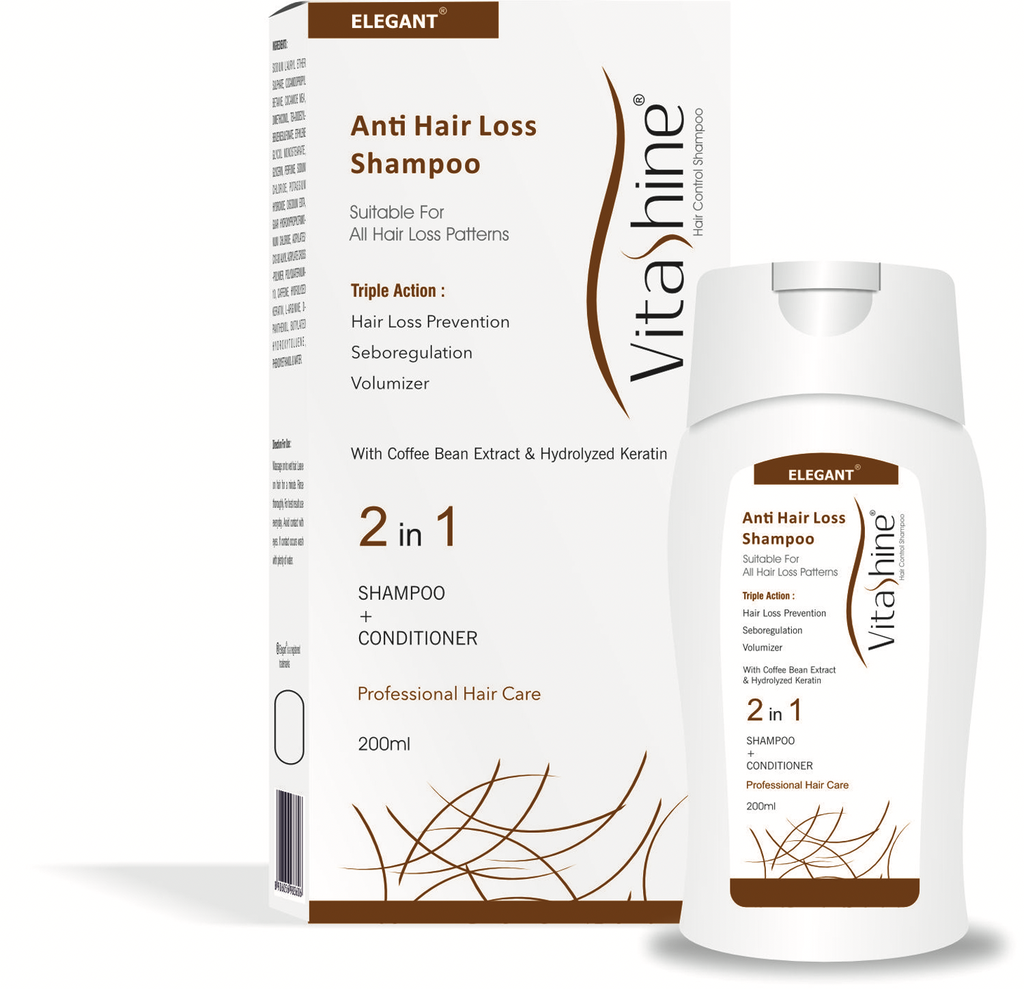 Elegant/ Vitashine 2 in 1 Anti Hair Loss Shampoo 200ml : ايليكانت فيتاشاين شامبو وبلسم ٢ في ١ مضاد لتساقط الشعر