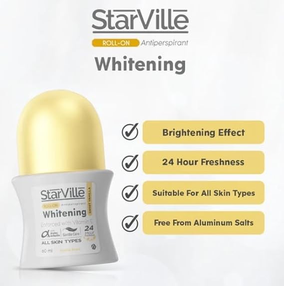 هو ستارفيل (StarVille) رول أون، وهو مزيل للعرق مصمم خصيصًا لتفتيح منطقة تحت الإبط