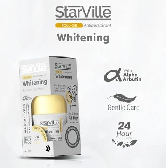 هو ستارفيل (StarVille) رول أون، وهو مزيل للعرق مصمم خصيصًا لتفتيح منطقة تحت الإبط