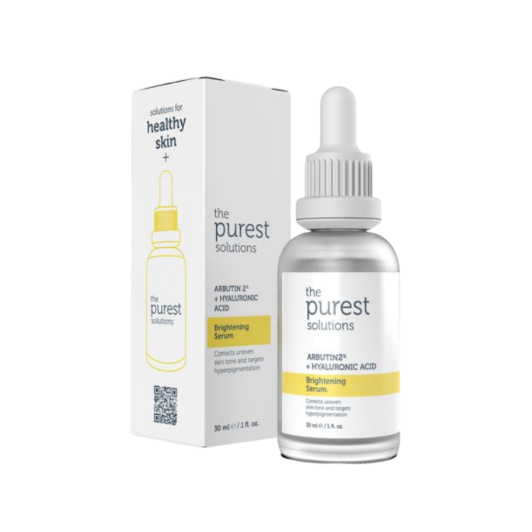The Purest Solutions Arbutin 2% + Hyaluronic Acid Brightening Serum - 30ml | ذا بيورست سيروم التفتيح ألفا أربوتين 2% مع هيالورونيك اسيد - 30 مل