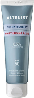 سائل الترطيب من ألترويست (Altruist Moisturising Fluid)، وهو منتج يجمع بين الترطيب العميق والحماية العالية من الشمس بعامل حماية SPF 50.