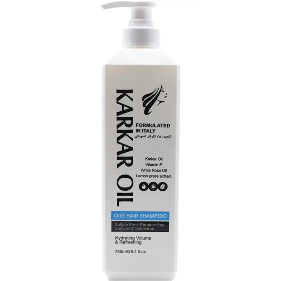 شامبو زيت الكركر للعناية بالشعر/.shampoo Karkar 750 mll، وهو مصمم لترطيب وتغذية الشعر.