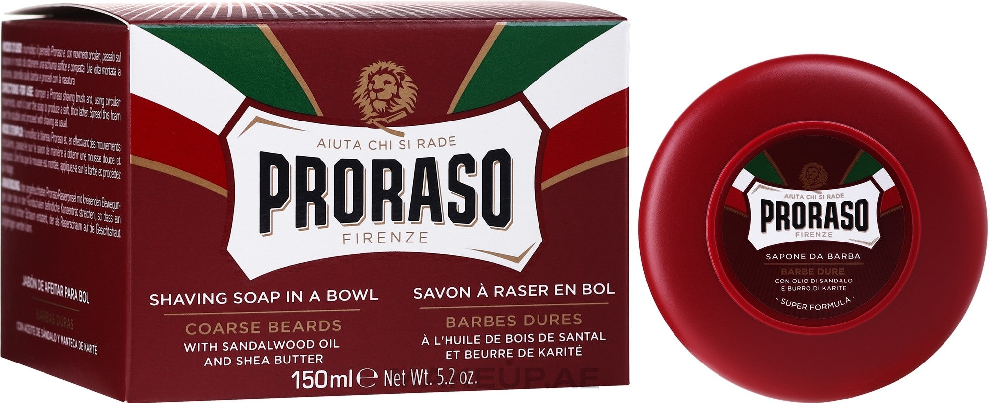صابون الحلاقة Proraso من "الخط الأحمر"، وهو مصمم خصيصاً لذوي اللحية الكثيفة والخشنة والبشرة الجافة.